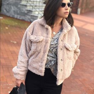 Jackets & Coats | Jordi Nude Faux Fur Teddy Trucker Jacket | Poshmark